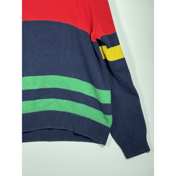 Polo Ralph Lauren 12.M Yacht Challenge Sweater Men XL Navy Red Stripe Shawl Neck - Picture 9 of 16